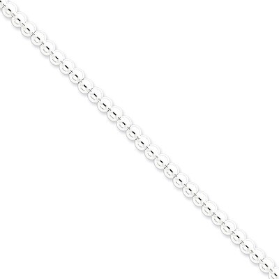 20 Inch 5mm Beaded Box Chain Sterling Silver QK34-20, MPN: QK34-20, 883957956428