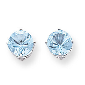 7mm Blue Topaz Earrings 14k White Gold XE74WBT, MPN: XE74WBT, 883957098159