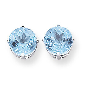 8mm Blue Topaz Earrings 14k White Gold XE75WBT, MPN: XE75WBT, 883957098951