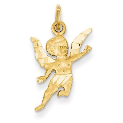 Angel Charm 14k Gold Diamond-cut C344, MPN: C344, 883957477954