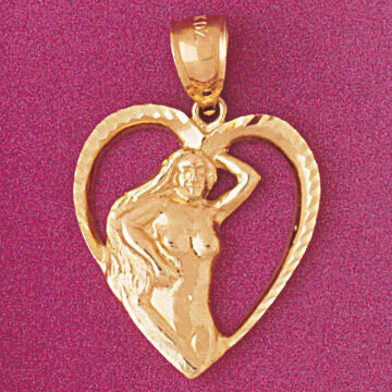 Dazzlers Jewelry Angel Heart Pendant Necklace Charm Bracelet in Yellow, White or Rose Gold 3899, MP…