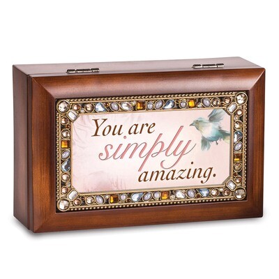 You Are Simply Amazing Jeweled Woodgrain Music Box GM14478, MPN: GM14478, 633303815318