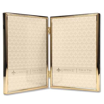 5 x 7 Inch Hinged Double Simply Gold-tone Metal Picture Frame GM22272, MPN: GM22272, 751148072298