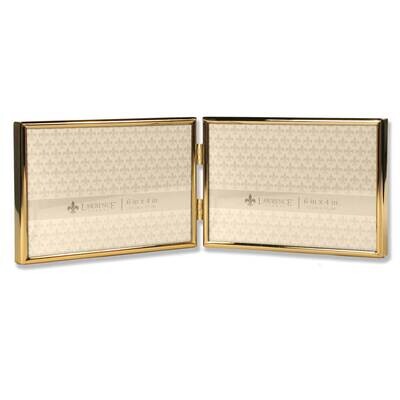 6 x 4 Inch Hinged Double Simply Gold-tone Metal Picture Frame GM22273, MPN: GM22273, 751148072304