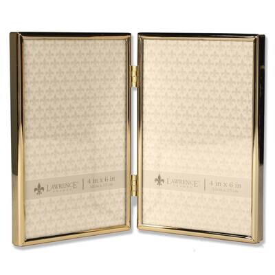 4 x 6 Inch Hinged Double Simply Gold-tone Metal Picture Frame GM22271, MPN: GM22271, 751148072281