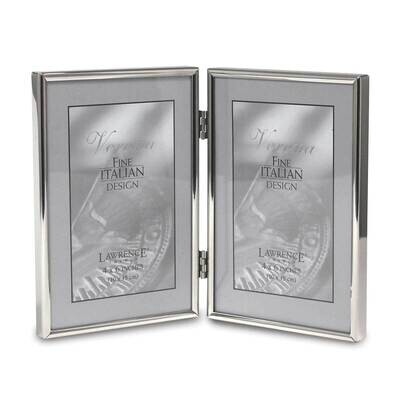 4 x 6 Inch Hinged Double Simply Silver-tone Metal Picture Frame GM22267, MPN: GM22267, 751148067744