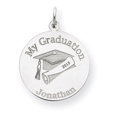 Personalized Graduation Charm 14k White Gold XNA361W, MPN: XNA361W, 886774129655