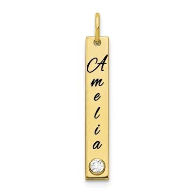 Personalized Vertical Bar with 18k Gold Bezel Birthstone Charm 10k Gold Small 10XNA1098Y, MPN: 10XN…