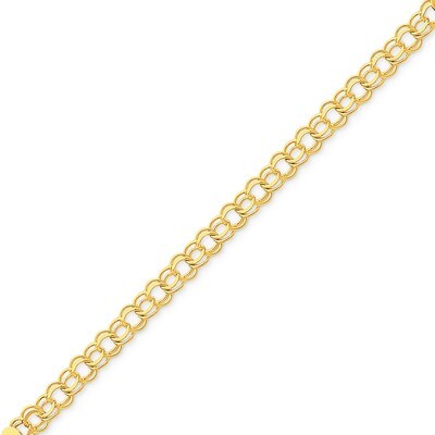 Double Link Charm Bracelet 7 Inch 14k Gold DO504-7, MPN: DO504-7, 886774095097