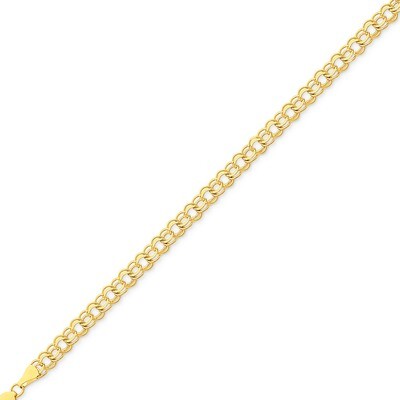 Double Link Charm Bracelet 8 Inch 14k Gold DO503-8, MPN: DO503-8, 883957539355