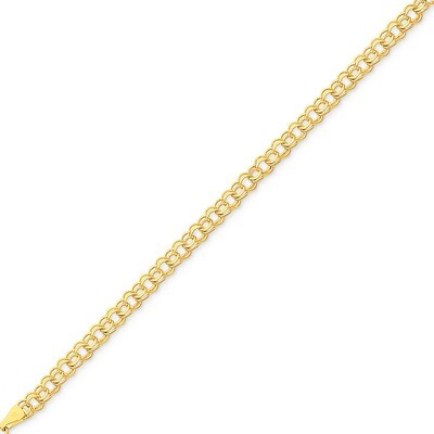 Double Link Charm Bracelet 7 Inch 14k Gold DO502-7, MPN: DO502-7, 886774095073