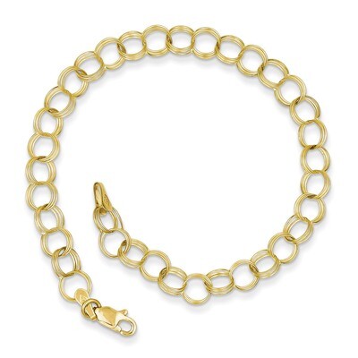 Triple Link Charm Bracelet 7 Inch 10k Gold 10CH10-7, MPN: 10CH10-7, 883957580296