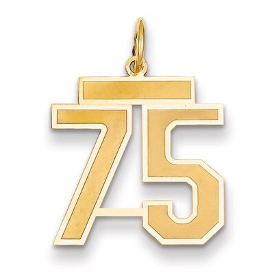 Number 75 Charm 14k Gold Medium Satin LSM75, MPN: LSM75, 883957075440