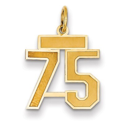 Number 75 Charm 14k Gold Small Satin  LSS75, MPN: LSS75, 883957070216