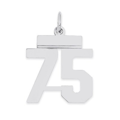 Pendant Number 75 Polished Sterling Silver Small QSS75, MPN: QSS75, 883957101705