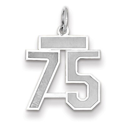 Number 75 Charm Small Satin 14k white Gold WSS75, MPN: WSS75, 883957072524