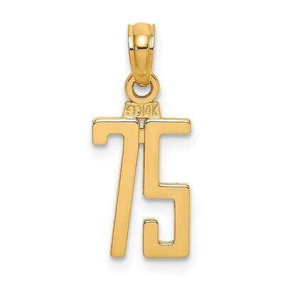75 Block Style Charm 14k Gold NU75, MPN: NU75, 637218101252