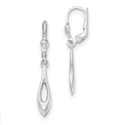 Polished Dangle Leverback Earrings 14k white Gold TH925, MPN: TH925, 886774369679