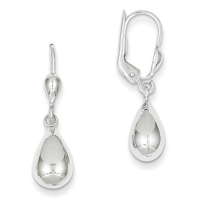 Polished Dangle Leverback Earrings 14k White Gold TM171, MPN: TM171, 886774562971