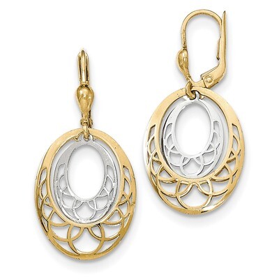 Polished Leverback Earrings 14k Two-Tone Gold TH922, MPN: TH922, 868044139328