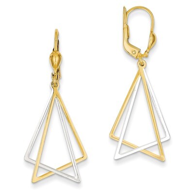 Leverback Drop Earrings 14k Two-Tone Gold TL318, MPN: TL318, 869786095347