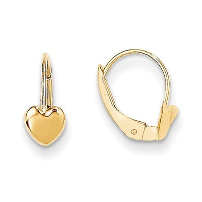 Heart Leverback Earrings - 14k Gold SE2244 by Madi K, MPN: SE2244, 883957000923