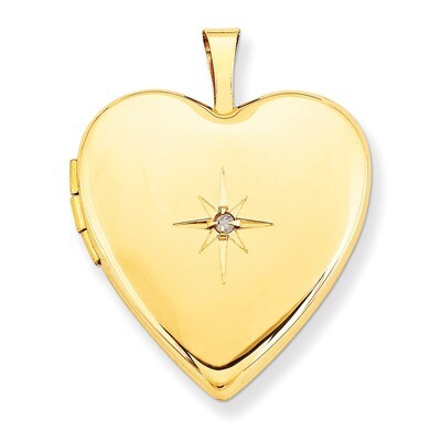 Diamond Heart Locket 14k Gold 20mm XL590, MPN: XL590, 883957143415