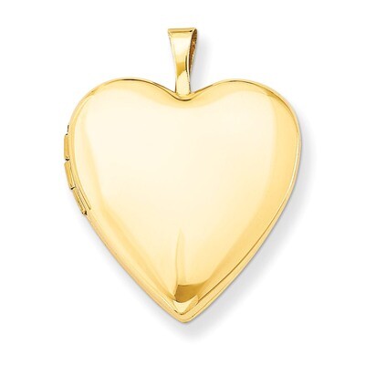 Plain Polished Heart Locket 14k Gold 20mm XL588, MPN: XL588, 883957143392