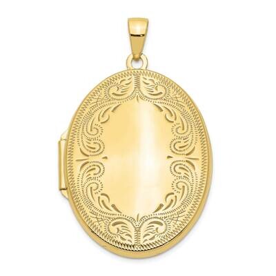 Yellow Gold 31mm Oval Scroll Locket 10k Gold 10XL644, MPN: 10XL644,