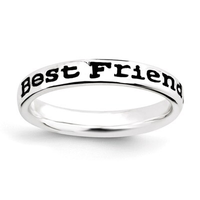 Enameled Friends Ring - Sterling Silver Polished QSK997, MPN: QSK997, 886774209005