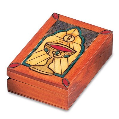 Wooden Hand Carved &amp; Stained Chalice Box GM8526, MPN: GM8526, 610939078560