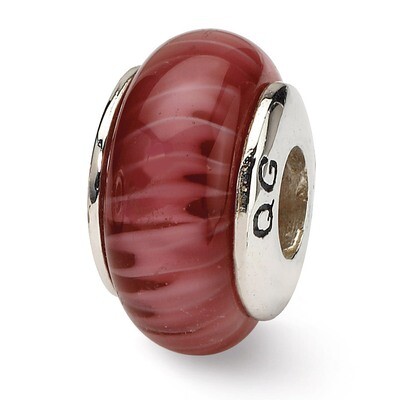 Hand-blown Glass Bead - Sterling Silver QRS619, MPN: QRS619, 883957725291