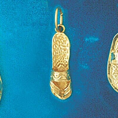Dazzlers Jewelry Sandal Flip Flop Pendant Necklace Charm Bracelet in Yellow, White or Rose Gold 149…