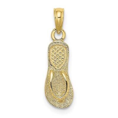Textured Straps Single Flip-Flop Charm 10k Gold 10K8251, MPN: 10K8251,