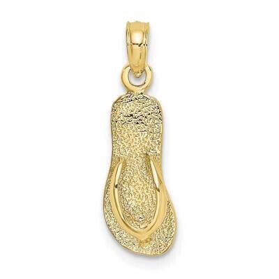 Single Polished Strap Flip-Flop Charm 10k Gold 10K7291, MPN: 10K7291,
