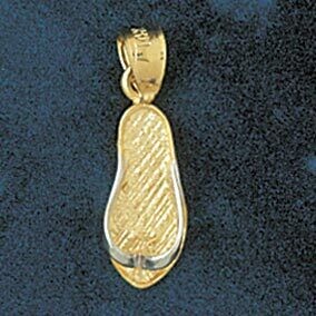 Dazzlers Jewelry Two Tone White Sandal Flip Flop Pendant Necklace Charm Bracelet in Yellow, White o…