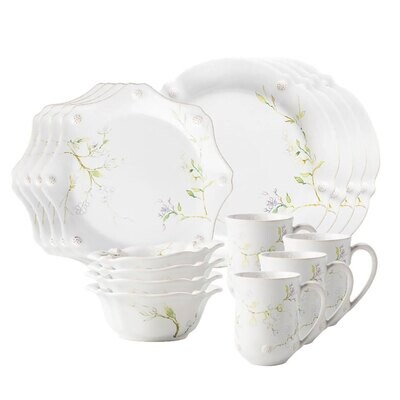 Juliska Berry &amp; Thread Floral Sketch Jasmine 16 Piece Set FBJ200SET/88, MPN: FBJ200SET/88, 81009026…