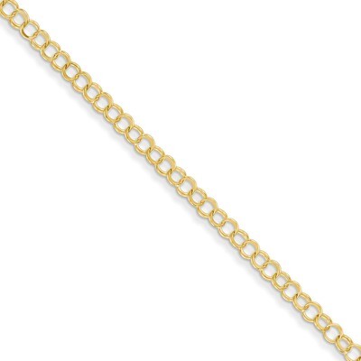 Double Link Charm Bracelet 7 Inch 14k Gold Solid DO507-7, MPN: DO507-7, 883957541969