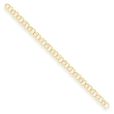 Hollow Double Link Charm Bracelet 8 Inch 14k Gold DO540-8, MPN: DO540-8, 883957528878