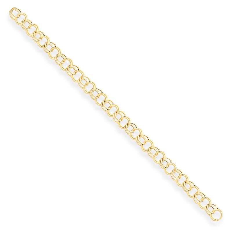 Hollow Double Link Charm Bracelet 7 Inch 14k Gold DO540-7, MPN: DO540-7, 883957556789