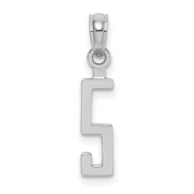 Number 5 Block Charm 10k White Gold 10NUW05, MPN: 10NUW05,