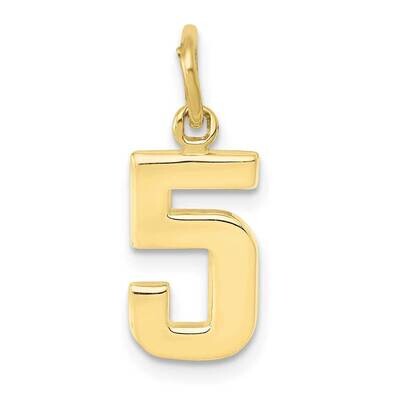 Polished Number 5 Charm 10k Gold Casted Small 10SP05, MPN: 10SP05,
