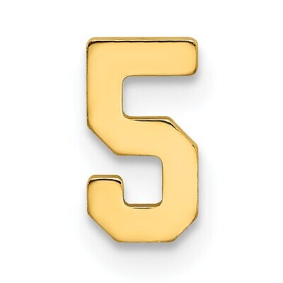 Die Struck Number 5 14k Yellow Gold YG2214, MPN: YG2214,