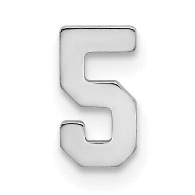 Die Struck Number 5 14k White Gold WG2214, MPN: WG2214,