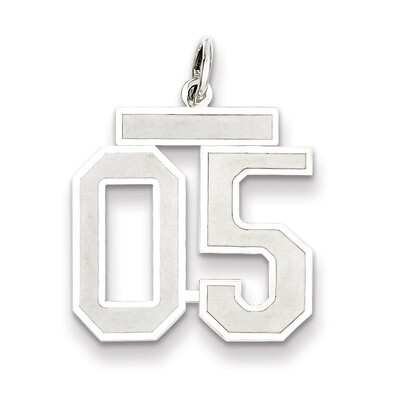 Medium Satin Number 5 with Top Sterling Silver QPM05T