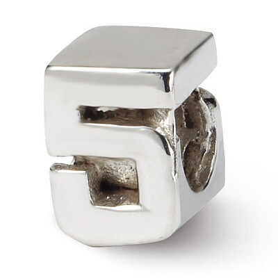Number 5 Bead - Sterling Silver QRS1632N5, MPN: QRS1632N5, 883957308333