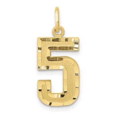 Diamond-Cut Number 5 Charm 10k Gold Casted Medium 10MN05, MPN: 10MN05,