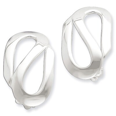 Clip-on Earrings Sterling Silver Polished QE6832, MPN: QE6832, 883957496412