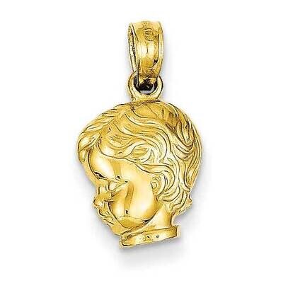 Boy Head Charm 14k Gold D1718, MPN: D1718, 637218042012