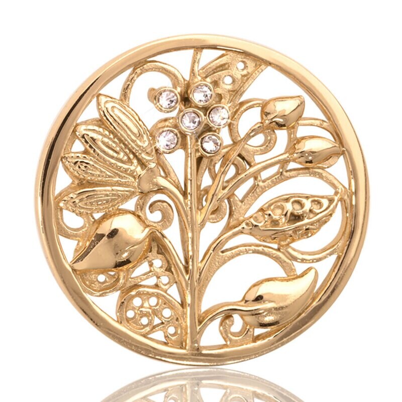 Nikki Lissoni Fantasy Tree Gold Plated 33mm Coin C1025GM, MPN: C1025GM, 8718627460757